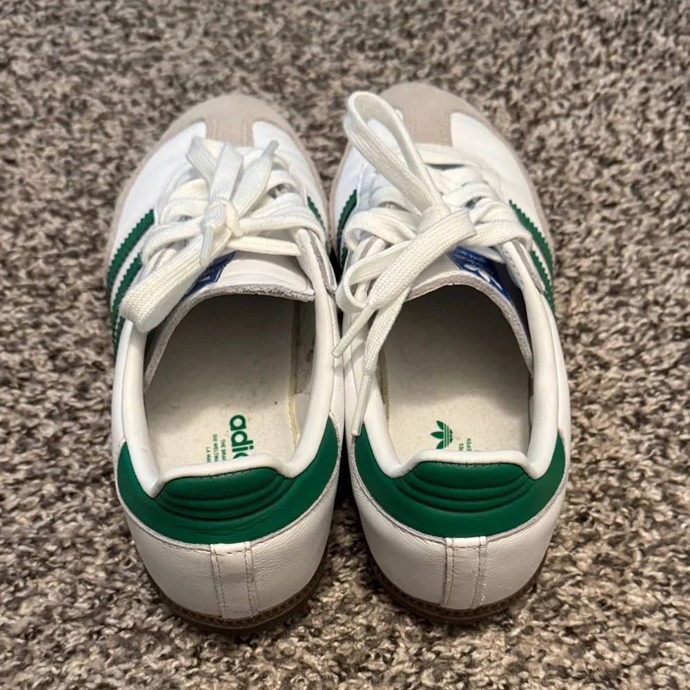 Adidas Samba White and Green Trainers fit like women’s size 7 - Picture 3 of 6